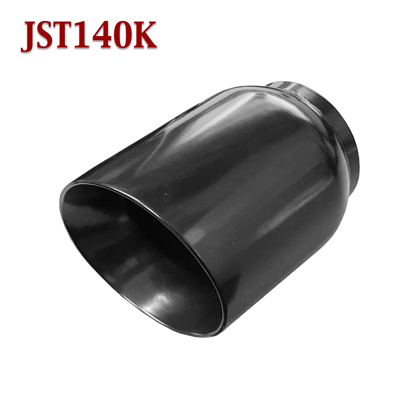 JST140K 3" Black Stainless Round Double Wall Exhaust Tip 4" Outlet / 5" Long