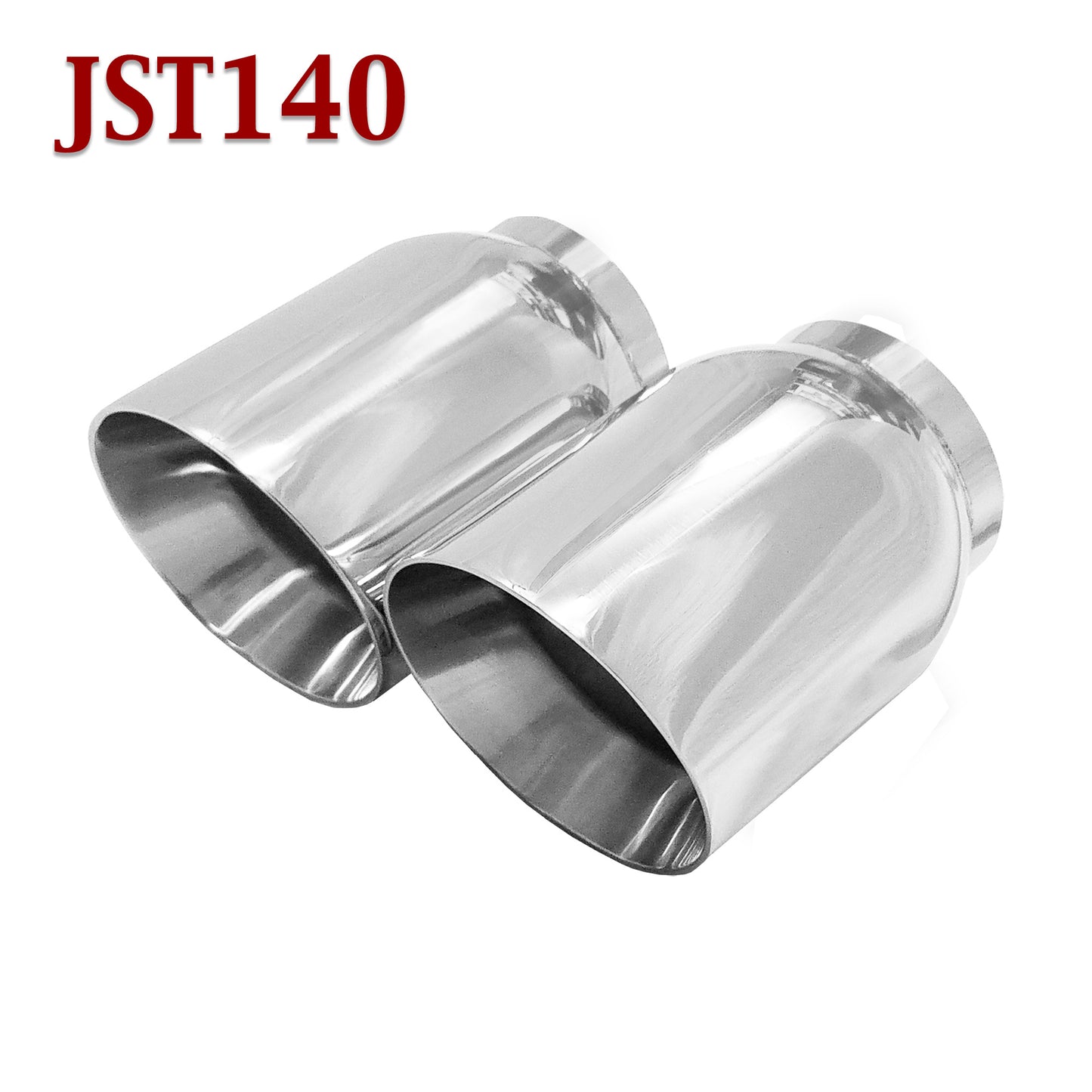 JST140 3" Stainless Steel Round Double Wall Exhaust Tip 4" Outlet / 5" Long