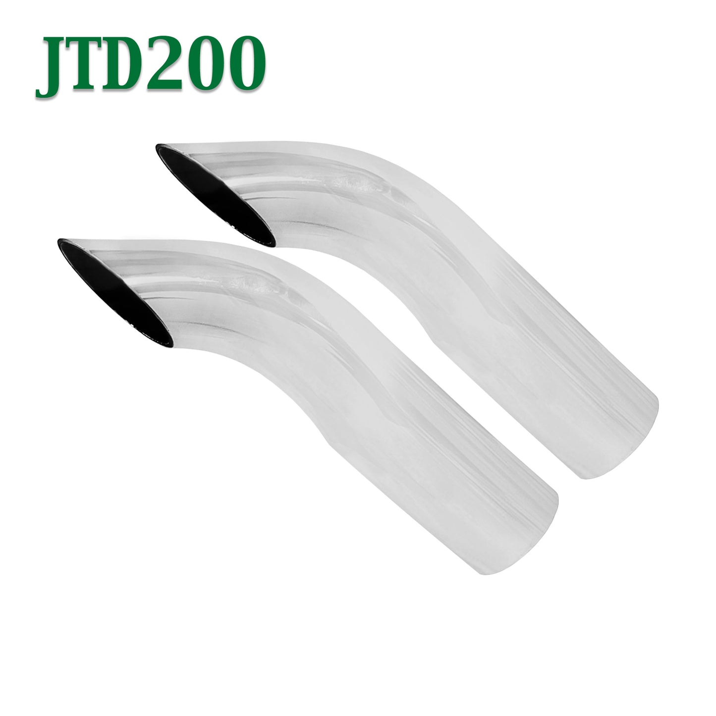 JTD200 2" Chrome Turn Down Exhaust Tip 2 1/2" 2.5" Outlet / 9" Long