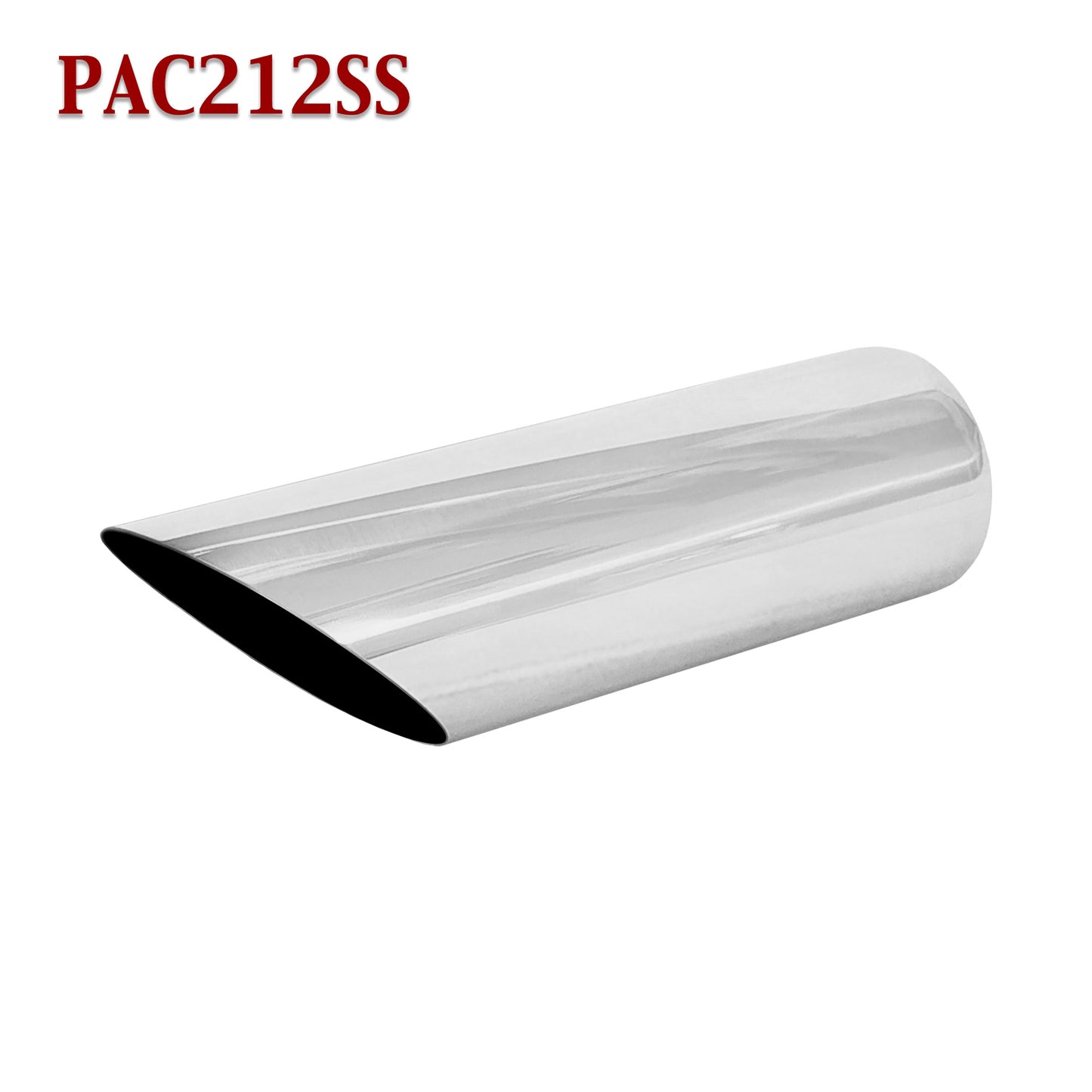 PAC212SS 2.5" Stainless Round Exhaust Tip 2 1/2" Inlet / 3" Outlet / 9" Long