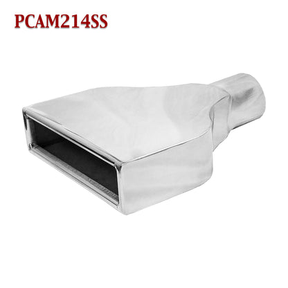 PCAM214SS 2.25" Stainless Rectangle Exhaust Tip 2 1/4" Inlet / 8" x 2" Outlet