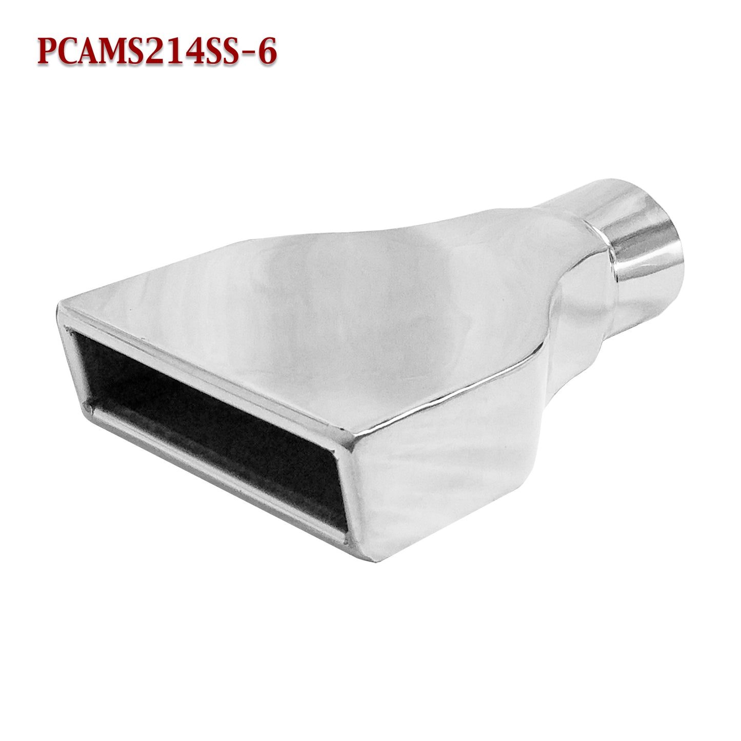 PCAMS214SS-6 2.25" Stainless Rectangle Exhaust Tip 2 1/4" Inlet 6" x 2" Outlet