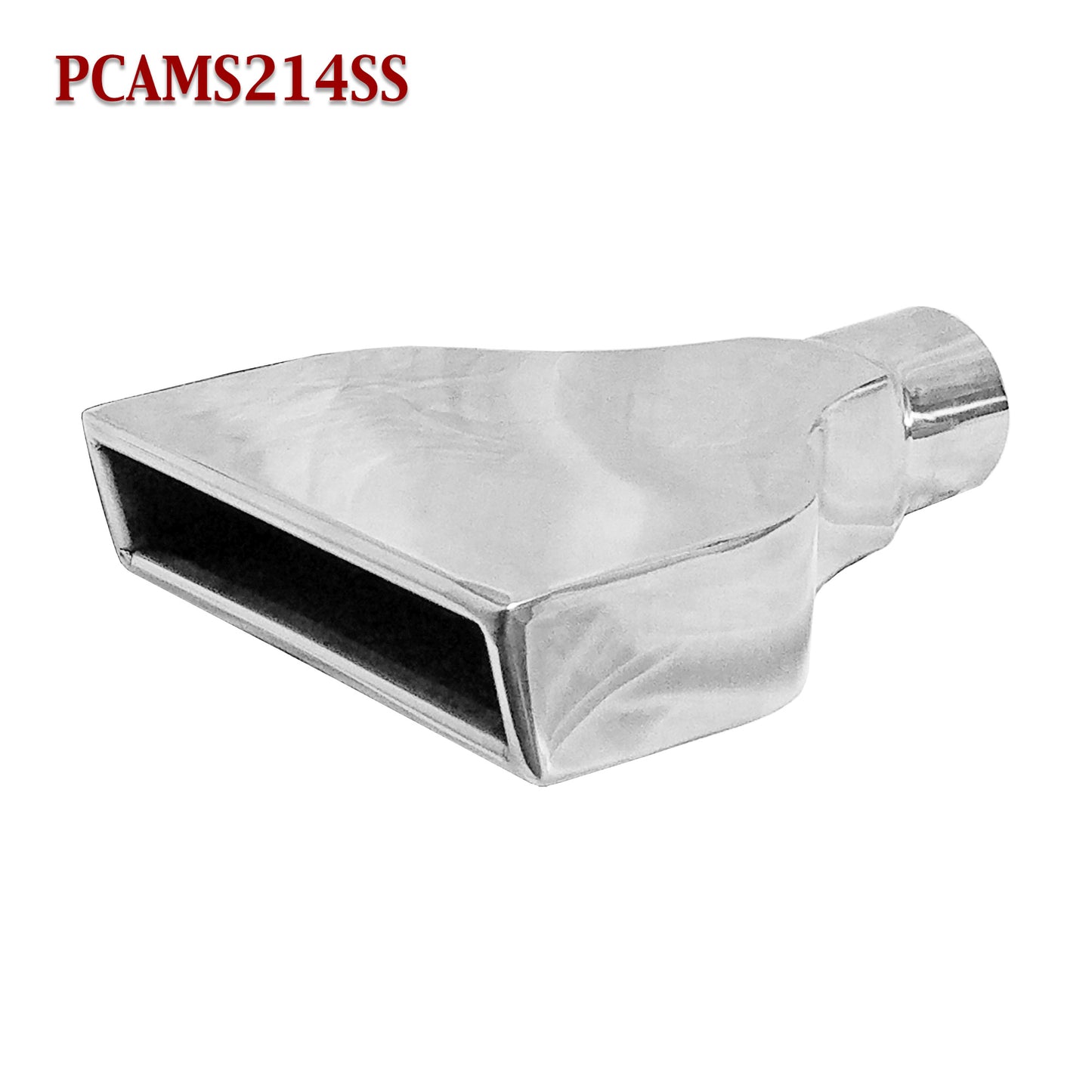 PCAMS214SS 2.25" Stainless Rectangle Exhaust Tip 2 1/4" Inlet 8" x 2" Outlet