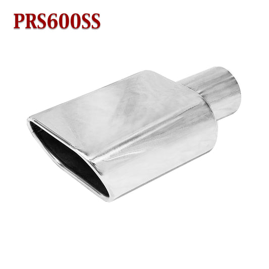 PRS600SS 2.25" Stainless Oval Exhaust Tip 2 1/4" Inlet 5 1/2" Outlet 6 1/2" Long