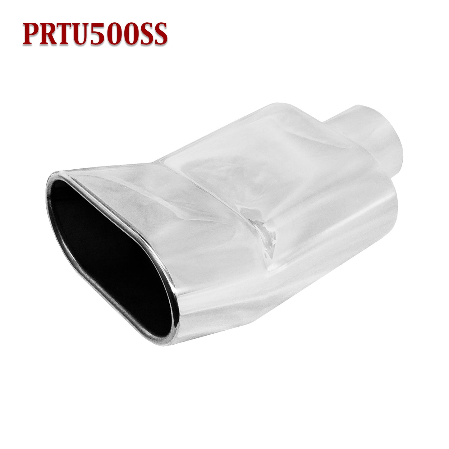 PRTU500SS 2.25" Stainless Oval Turn-Up Exhaust Tip 2 1/4" Inlet 5 1/2" x 3 1/8" Outlet